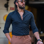 Sturgis Black Slim Fit Button Collar Formal Shirt