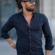 Sturgis Black Slim Fit Crosshatch Casual Shirt