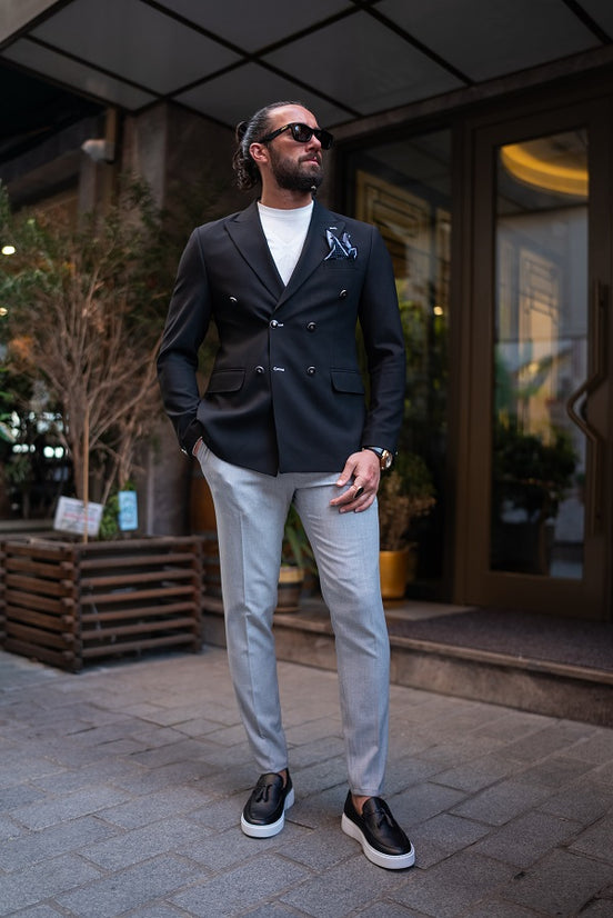 Black Double Breasted Blazer