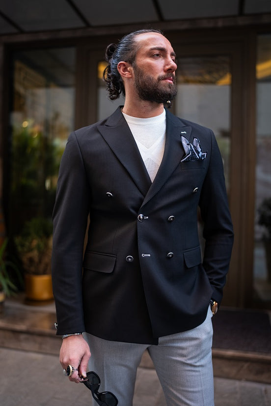 Black Double Breasted Blazer