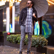 Sturgis Black Slim Fit Double Pocket Zipper Coat