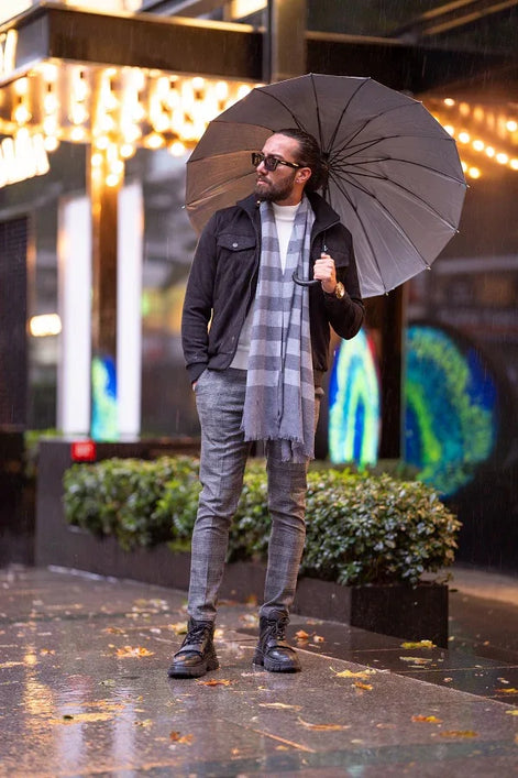 Sturgis Black Slim Fit Double Pocket Zipper Coat