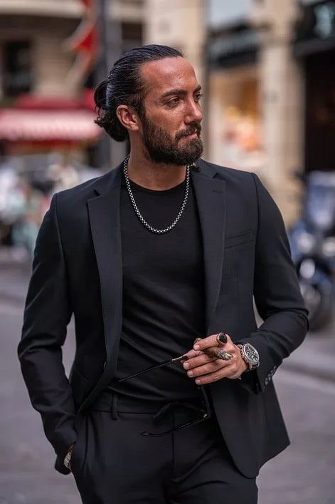 Sturgis Black Slim Fit Notch Lapel 2 Piece Suit