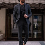 Sturgis Black Slim Fit Notch Lapel 2 Piece Suit