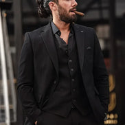 Sturgis Black Slim Fit Notch Lapel 3 Piece Suit