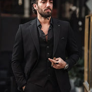 Sturgis Black Slim Fit Notch Lapel 3 Piece Suit