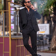 Sturgis Black Slim Fit Notch Lapel 3 Piece Suit