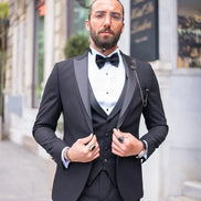 Sturgis Slim Fit Peak Lapel Black Tie Tuxedo