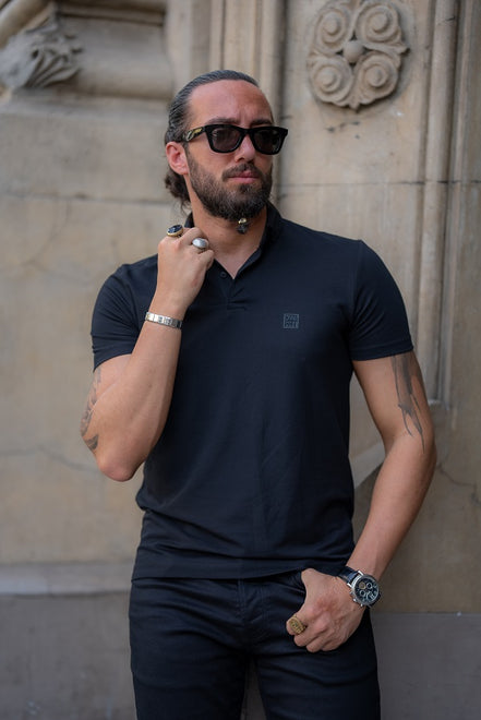 Sturgis Slim Fit Black Polo T-Shirt
