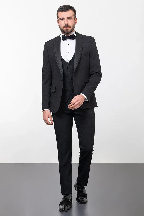 Sturgis Slim Fit Black Shawl Lapel Tuxedo