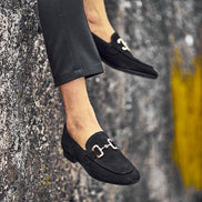 GentWith Sturgis Black Suede Horsebit Loafers