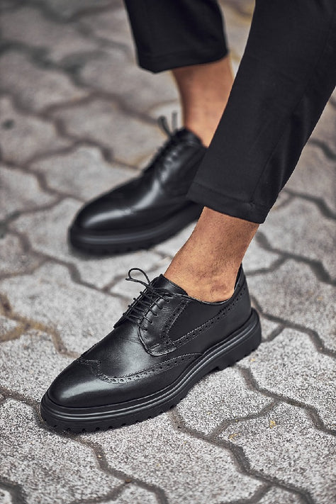 Sturgis Black Wing Tip Oxford Shoes