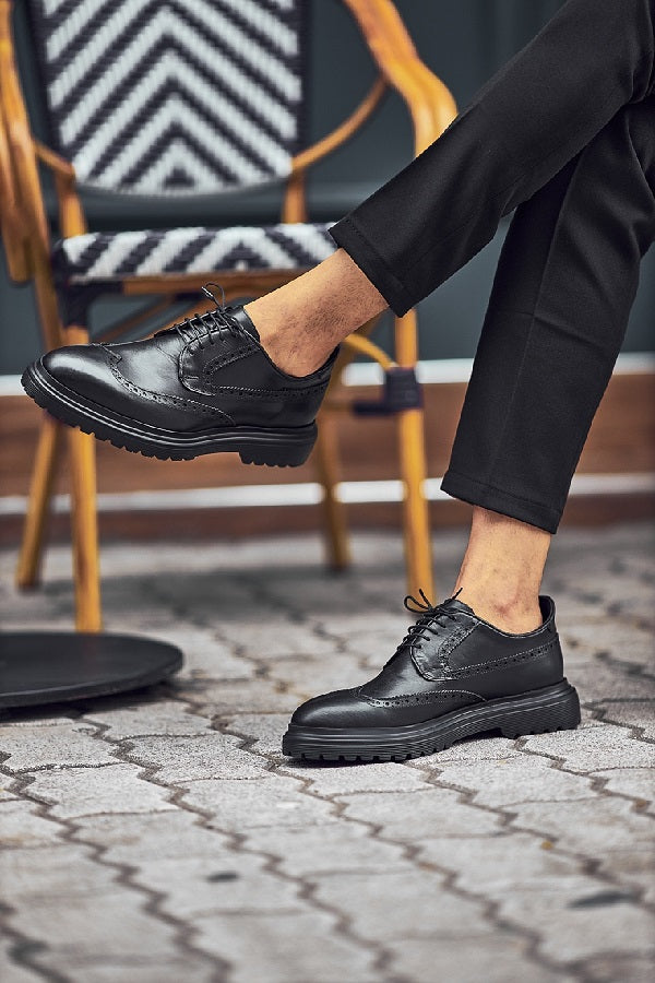 Sturgis Black Wing Tip Oxford Shoes