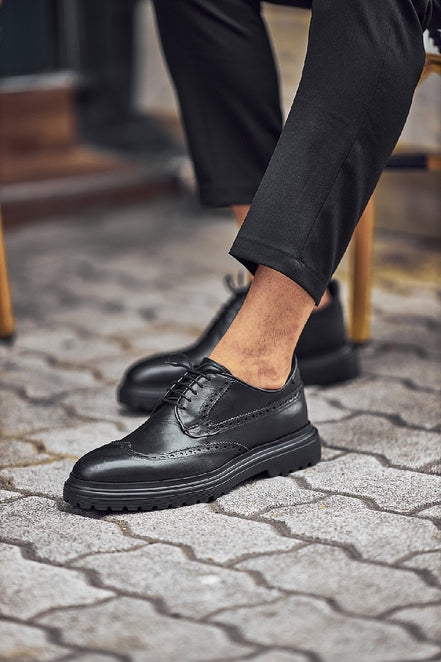 Sturgis Black Wing Tip Oxford Shoes