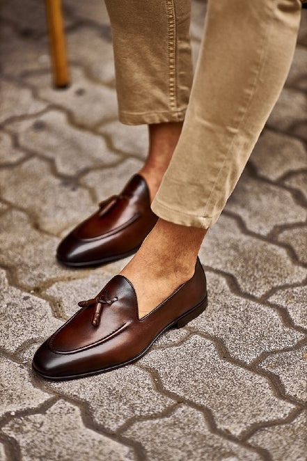 GentWith Sturgis Brown Tassel Loafers