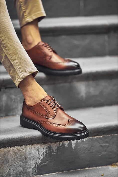 Sturgis Wing Tip Brown Oxford Shoes