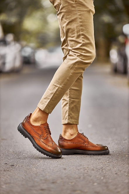 Sturgis Wing Tip Brown Oxford Shoes