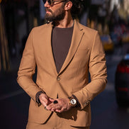 Sturgis Camel Slim Fit Notch Lapel 2 Piece Suit