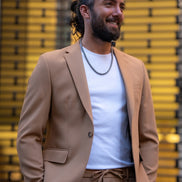 Mitchell Camel Slim Fit Notch Lapel 2 Piece Suit