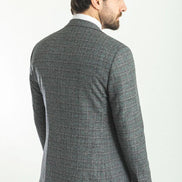Sturgis Dark Gray Slim Fit Notch Lapel Plaid Check 3 Piece Suit