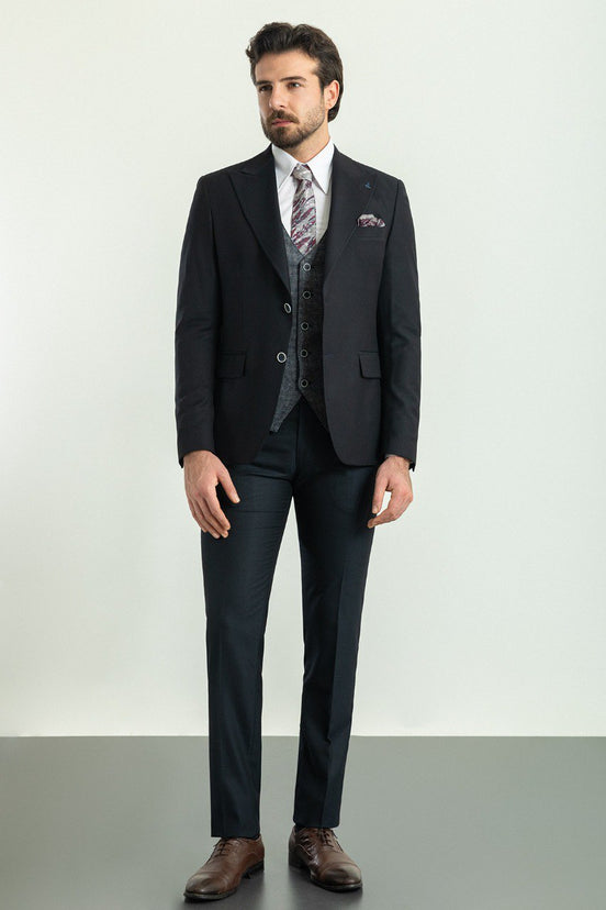 Gray Black 3 Piece Suit