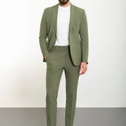 Sturgis Slim Fit 2 Piece Olive Suit