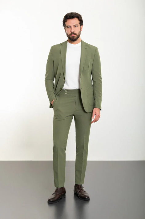 Sturgis Slim Fit 2 Piece Olive Suit