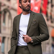 Sturgis Khaki Slim Fit Notch Lapel 2 Piece Suit