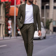 Sturgis Khaki Slim Fit Notch Lapel 2 Piece Suit