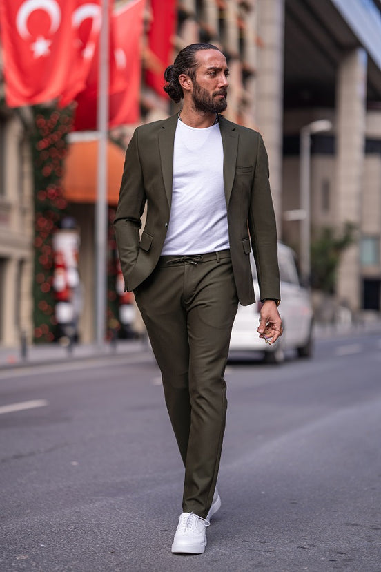 Khaki 2 Piece Suit