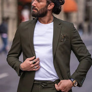 Sturgis Khaki Slim Fit Notch Lapel 2 Piece Suit