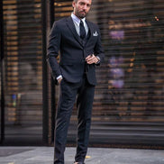 Sturgis Midnight Black Slim Fit Notch Lapel 3 Piece Suit