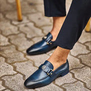 Sturgis Navy Blue Penny Loafers