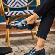 Sturgis Navy Blue Penny Loafers