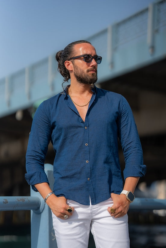 Navy Blue Casual Shirt