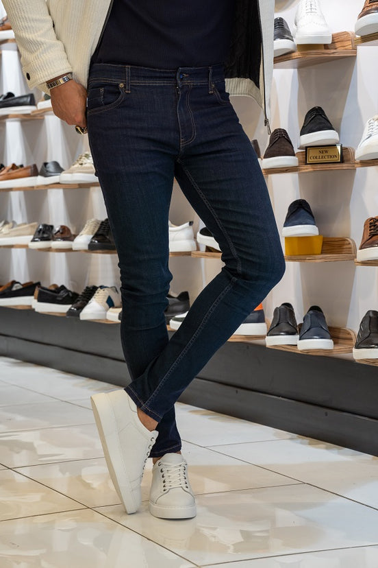 Navy Blue Mens Jeans