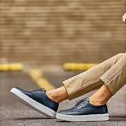 Sturgis White Sole Navy Blue Derby Shoes