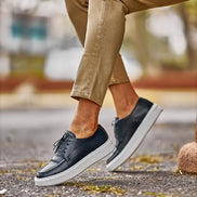 Sturgis White Sole Navy Blue Derby Shoes