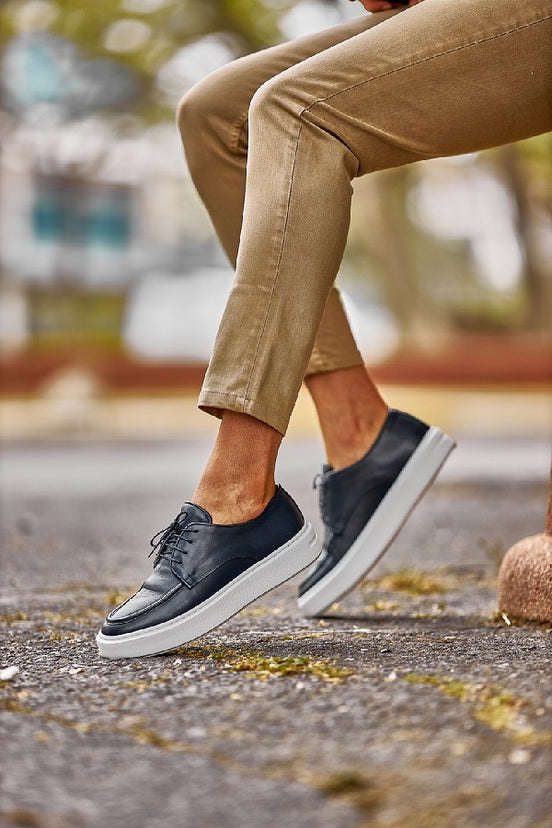 Navy Blue Derby Shoes
