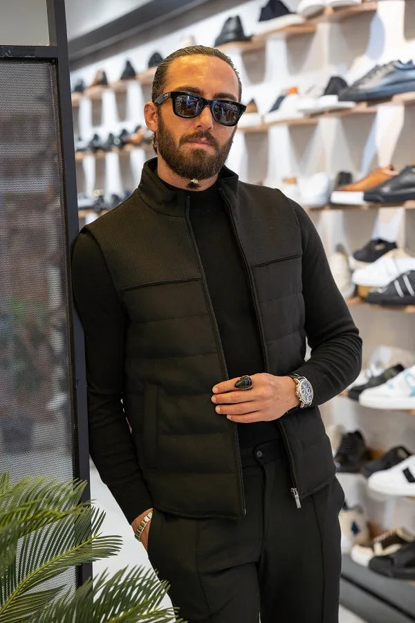 Sturgis Slim Fit Men’s Zipper Black Vest