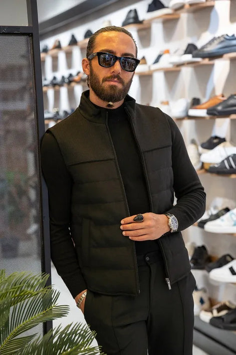 Sturgis Slim Fit Men’s Zipper Black Vest