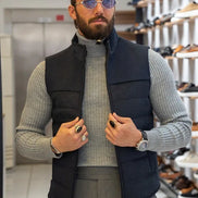 Sturgis Slim Fit Men’s Zipper Navy Blue Vest