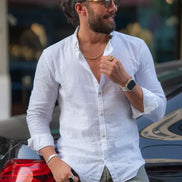 Sturgis White Slim Fit Crosshatch Casual Shirt