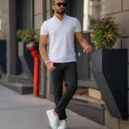 Sturgis Slim Fit White Polo T-Shirt