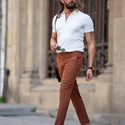 Sturgis White Slim Fit Zippers Polo T-Shirt