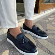 Tampa Kilt Dark Blue Tassel Loafers