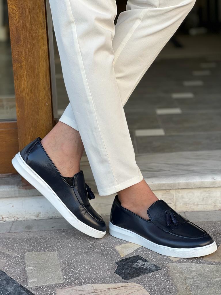 Tampa Kilt Dark Blue Tassel Loafers