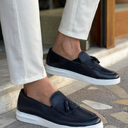 Tampa Kilt Dark Blue Tassel Loafers