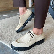 Tampa Laced Beige Suede Shoes
