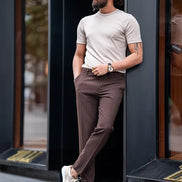 Tea Beige Crew Neck T-Shirt